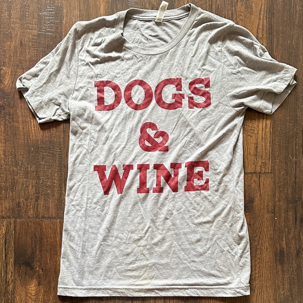Gray Dog Lover T-Shirt with Burgundy Print